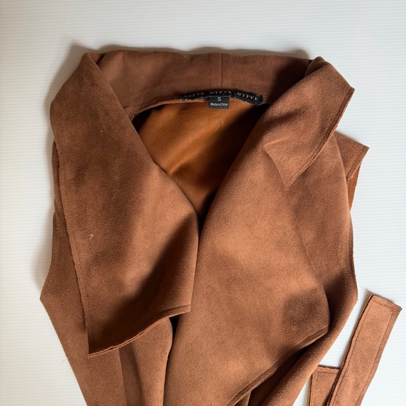 Faux Suede Sleeveless Vest - Size Small - Brown - Picture 2 of 7